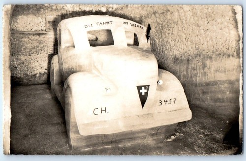 Svizzera cartolina statua auto - svizzera,